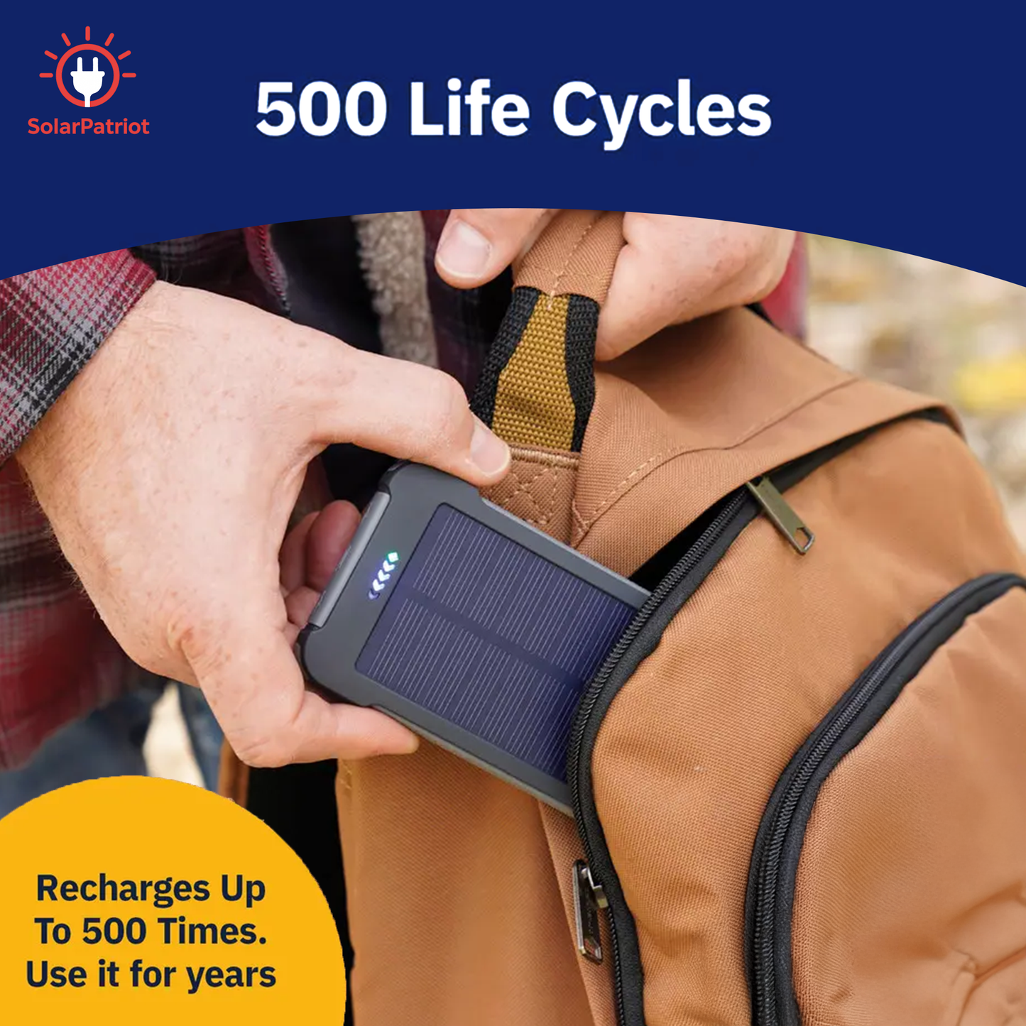Solar Patriot Power Cell  - Portable Solar Power Bank